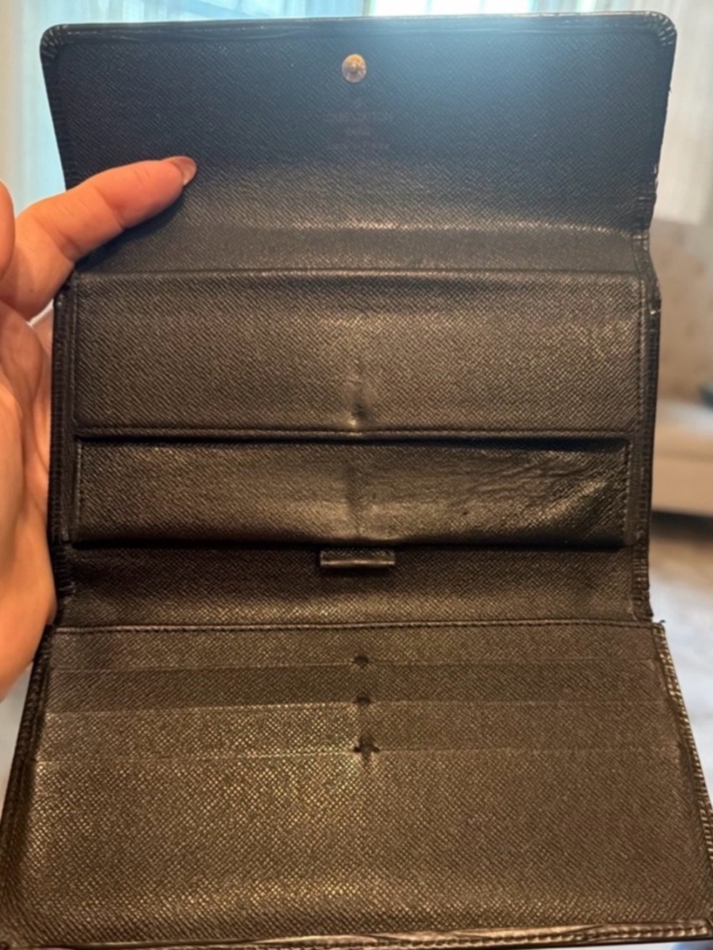 LV Sarah Black Epi Leather Long Flap Snap Wallet Y2K with gold crossbody kit - Picture 13 of 14